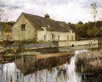 Theodore Robinson Painting - On the Canal Theodore Robinson